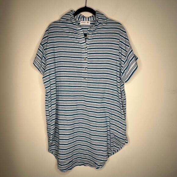 Faithful The Brand Blue Stripe Shirt Dress Tunic Size Small - Picture 3 of 7